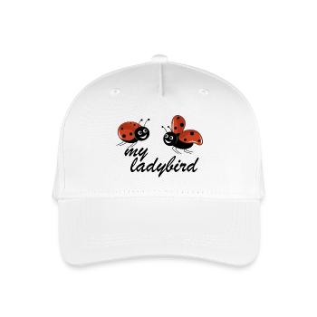 Marienkäfer mit meinem Text Marienkäfer - Kinder Bio Basecap - Weiß - Vorne