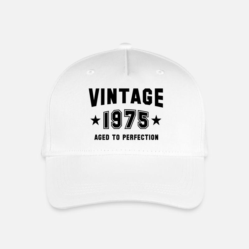 VINTAGE 1975 - Birthday - Aged To Perfection - Kinder Bio Basecap - Weiß