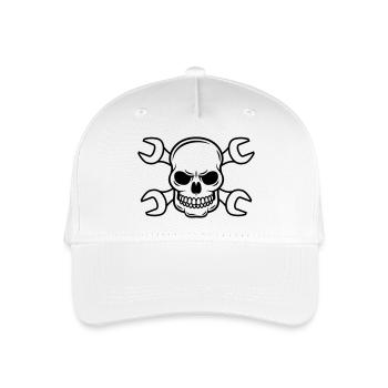 Schrauber Totenkopf - Kinder Bio Basecap - Weiß - Vorne