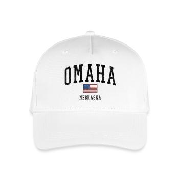 Omaha Nebraska USA Motiv mit Flagge - Kinder Bio Basecap - Weiß - Vorne