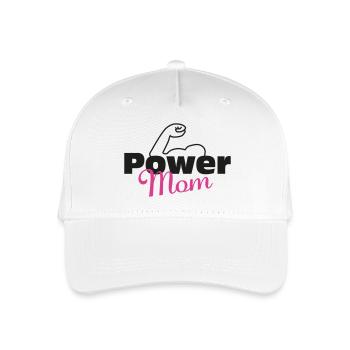 Power Mom schwarz-pink - Kinder Bio Basecap - Weiß - Vorne