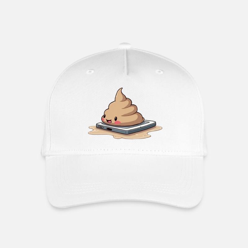 sweet poo on a Phone - Kinder Bio Basecap - Weiß