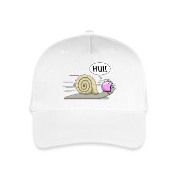 Racing snail - now also in pink - Organic Kids’ Baseball Cap - white - Front