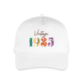 Jahrgang 1935 Blumen - Kinder Bio Basecap - Weiß - Vorne