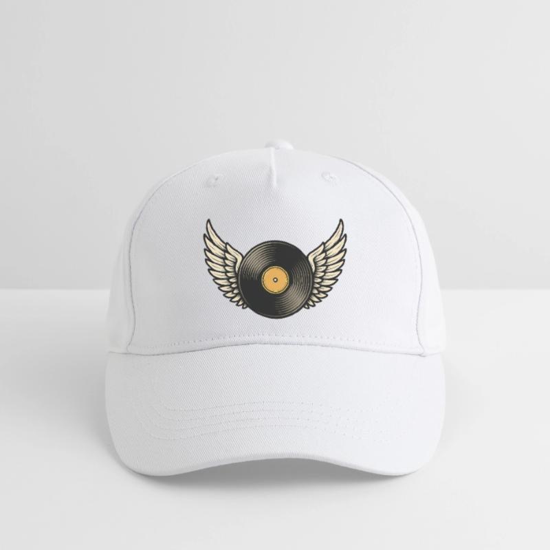 Disque vinyle avec piano à queue | Conception d’ailes en vinyle Casquette de baseball bio Enfant