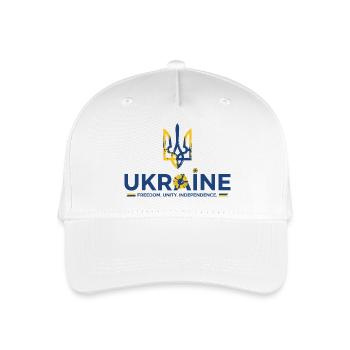 Dreizack Sonnenblume Ukraine Flagge - Kinder Bio Basecap - Weiß - Vorne