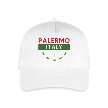 Palermo Italy emblem with green curve - Organic Kids’ Baseball Cap - white - Front