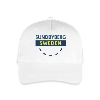 Sundbyberg Schweden Retro Uhrenmuster - Kinder Bio Basecap - Weiß - Vorne