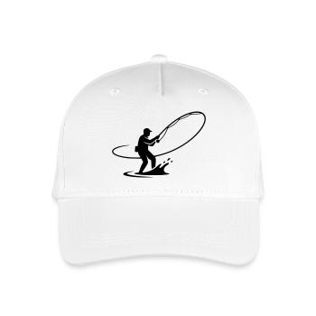 Dynamischer Angler Auswurf Rute Vektor - Kinder Bio Basecap - Weiß - Vorne