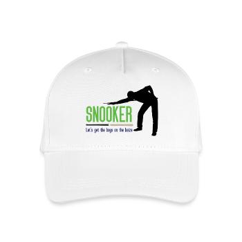 Snooker - Let's get the.boys on the baize - Organic Kids’ Baseball Cap - white - Front