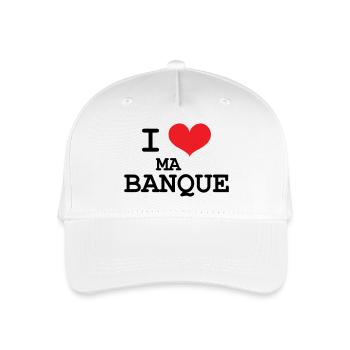 Ich liebe meine Bank - Kinder Bio Basecap - Weiß - Vorne