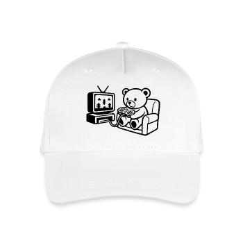 Gamer Teddy - Organic Kids’ Baseball Cap - white - Front