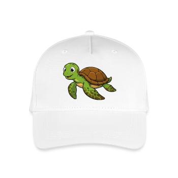 Kuschelige Schildkröten-Illustration - Kinder Bio Basecap - Weiß - Vorne
