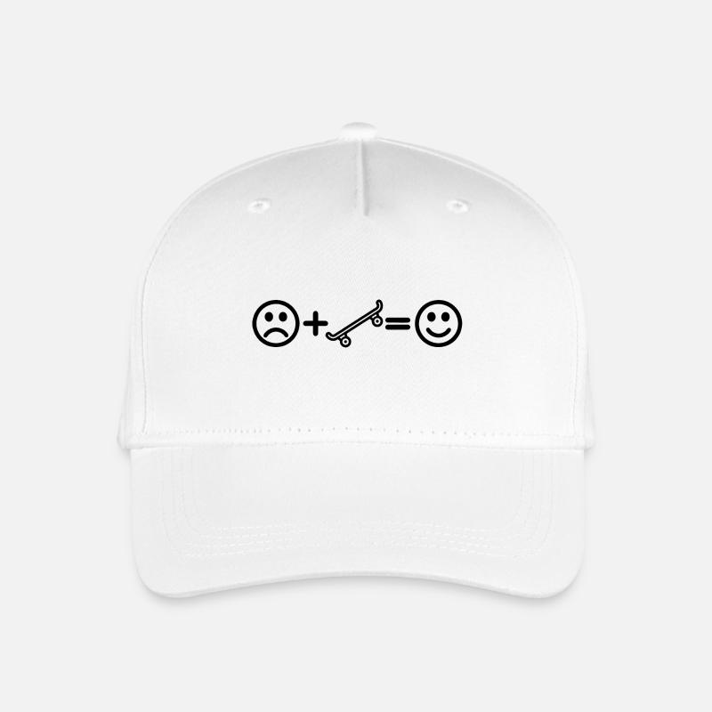 Skateboard Smiley Skater Skating - Kinder Bio Basecap - Weiß