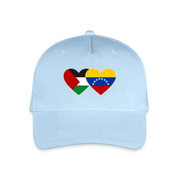Palestine Venezuela Flag Heart - Organic Kids’ Baseball Cap - light blue - Front