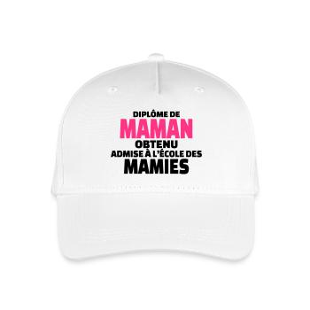 diplôme de maman obtenu admise à l'école de mamies - Casquette de baseball bio Enfant - blanc - Devant