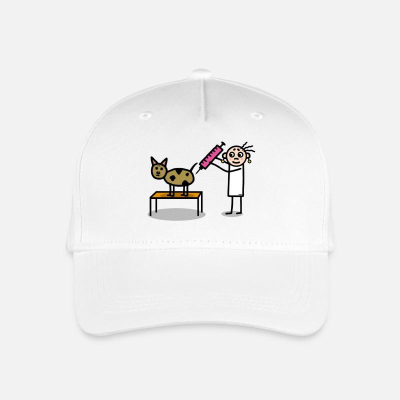 Tierärztin mit Hund - Kinder Bio Basecap - Weiß