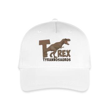 Bild des gefährlichen Tyrannosaurus Rex - Kinder Bio Basecap - Weiß - Vorne