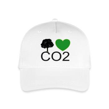 Ich Liebe CO2 Herz Grafik - Kinder Bio Basecap - Weiß - Vorne