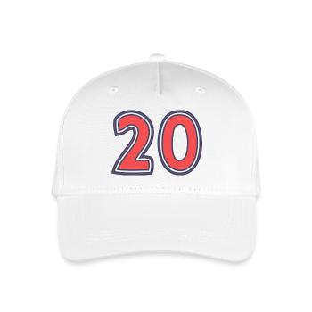 20. 20 ANS. 20e ANNIVERSAIRE - Casquette de baseball bio Enfant - blanc - Devant