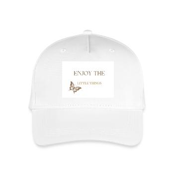 Enjoy the Little Things Positive Quotation - Organic Kids’ Baseball Cap - white - Front