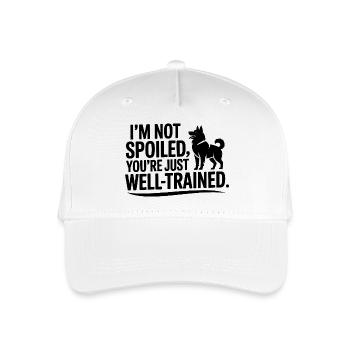 Verwöhnter Husky Lustiges Hundezitat - Kinder Bio Basecap - Weiß - Vorne