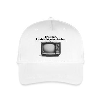 Documentaries | Funny True Crime Retro TV Design - Kinder Bio Basecap - Weiß - Vorne