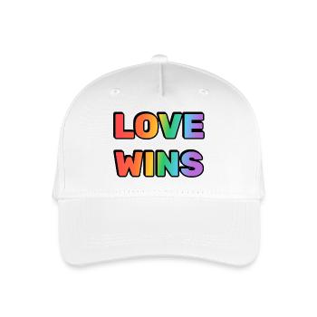 Love Wins Rainbow Gradient Text LGBT - Organic Kids’ Baseball Cap - white - Front