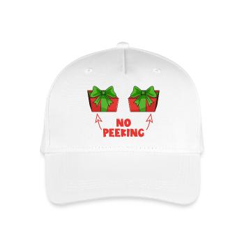 Don't look! Naughty Christmas present! Watch - Organic Kids’ Baseball Cap - white - Front