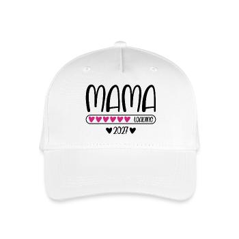 Mama 2027 loading with heart loading bar - Organic Kids’ Baseball Cap - white - Front