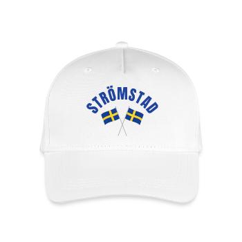 Schwedische Strömstad-Flaggen in Kreuzen - Kinder Bio Basecap - Weiß - Vorne