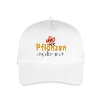 Pflanzen verstehen mich – Lustiger Natur Spruch - Kinder Bio Basecap - Weiß - Vorne