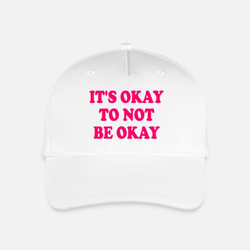 it's okay to not be okay - Kinder Bio Basecap - Weiß