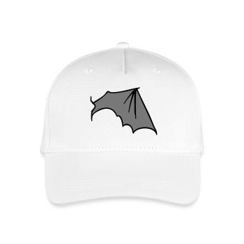 batwing_right_grey - Kinder Bio Basecap - Weiß - Vorne