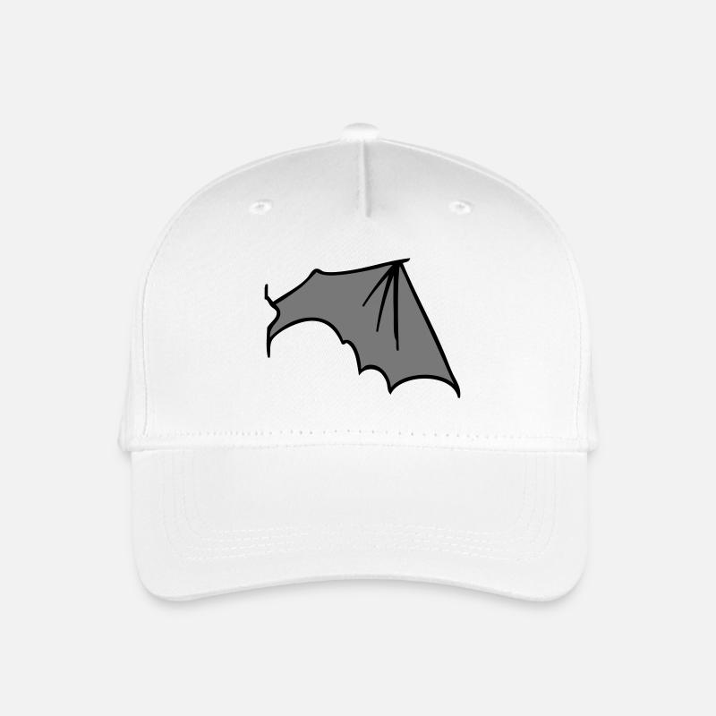 batwing_right_grey - Kinder Bio Basecap - Weiß