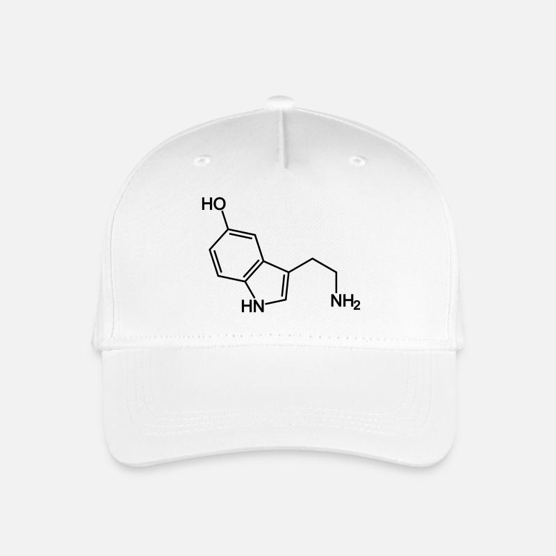 Serotonin Molekül - Kinder Bio Basecap - Weiß