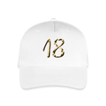 18 Jahre Gold 18. Geburtstag Volljährigkeit - Kinder Bio Basecap - Weiß - Vorne