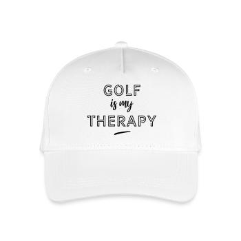 Golf is my therapy - Organic Kids’ Baseball Cap - white - Front
