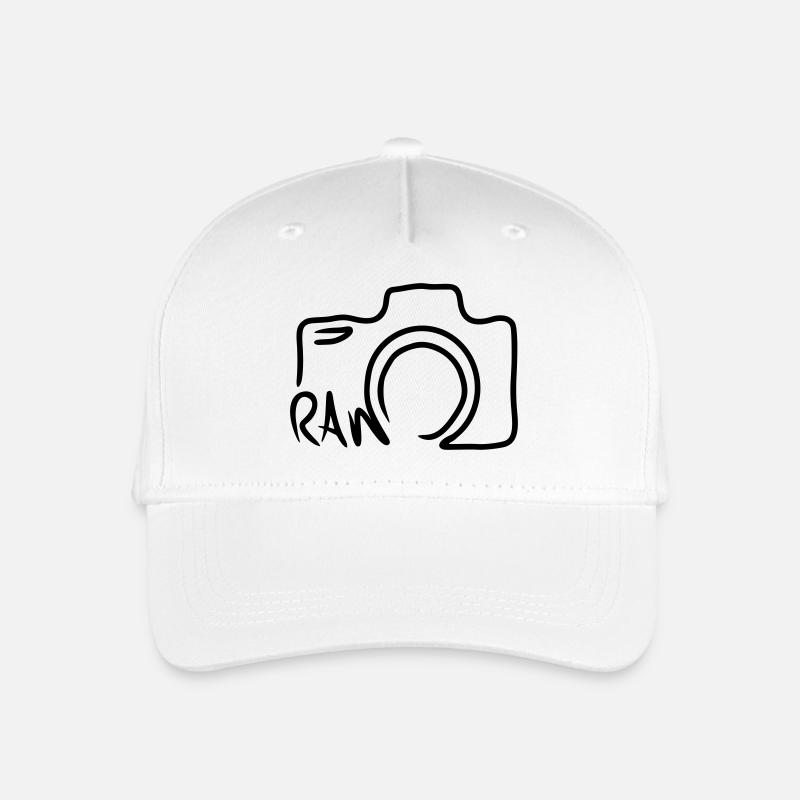 Camera Line Shape Line Drawing - Organic Kids’ Baseball Cap - white
