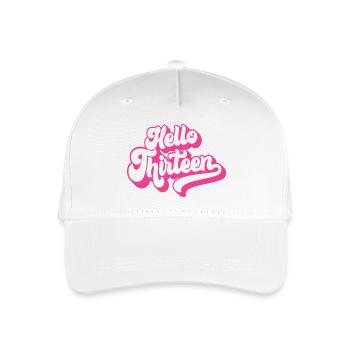 Hello Thirteen - Cute 13th Birthday 13 Years Old - Organic Kids’ Baseball Cap - white - Front