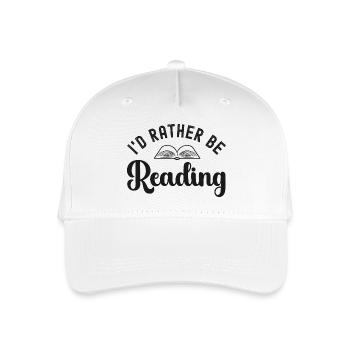 Lesen Bücherwurm Leseratte - Kinder Bio Basecap - Weiß - Vorne