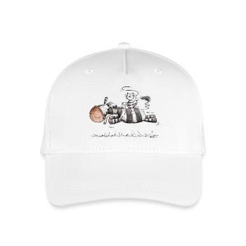 Cat Riding Zebra Stripe Animal Motif MODARTIS - Organic Kids’ Baseball Cap - white - Front