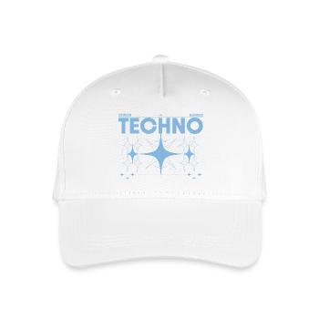 Louder Harder Techno – Rave & Festival Shirt - Kinder Bio Basecap - Weiß - Vorne