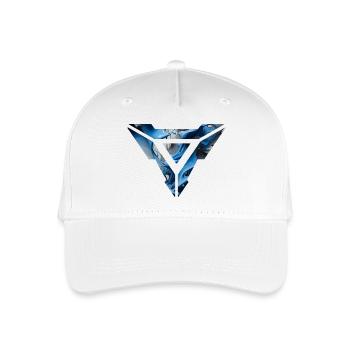 Abstraktes blaues flüssiges dreieckiges Design - Kinder Bio Basecap - Weiß - Vorne
