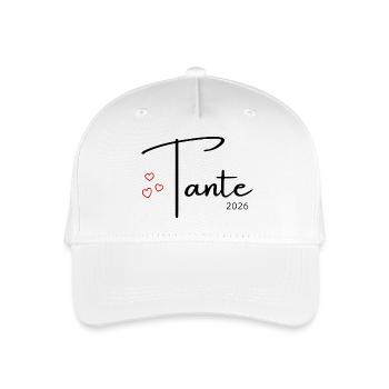 werdende Tante 2026 Baby News Schwanger Schwester - Kinder Bio Basecap - Weiß - Vorne