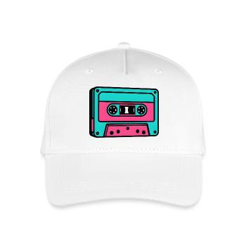 Neon Cassette Popart 80s - Organic Kids’ Baseball Cap - white - Front