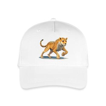 Dynamische Geparden-Illustration - Kinder Bio Basecap - Weiß - Vorne