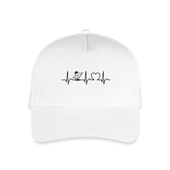 Photovoltaik - Solarenergie - EKG Kurve - Puls - Kinder Bio Basecap - Weiß - Vorne