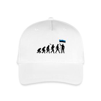 Estland - Evolution - Flagge - Nation - Kinder Bio Basecap - Weiß - Vorne