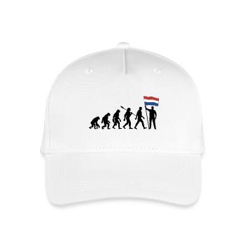 Holland - Evolution - Flagge - Nation - Kinder Bio Basecap - Weiß - Vorne